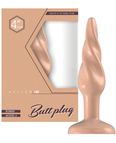 Shots Bottom Line Buttplug 4" Rubber Model 5 - Flesh