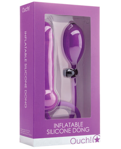 Shots Ouch Inflatable Silicone Dong - Purple