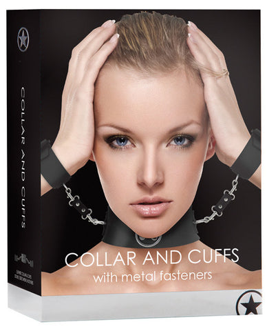 Shots Ouch Collar & Cuffs W-metal Fastener - Black